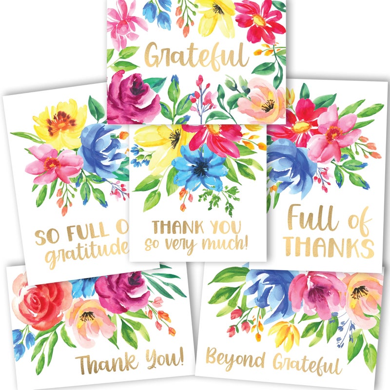 Hadley Designs 54 Floral Thank You Cards With Envelopes - Wedding Thank You Cards with Envelopes Bulk, Appreciation Notes Set for Bridal Shower, Graduation and Teachers - Image 1